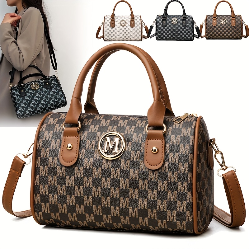 Leatherwork Logo - Bolsa de ombro feminina com alfabeto