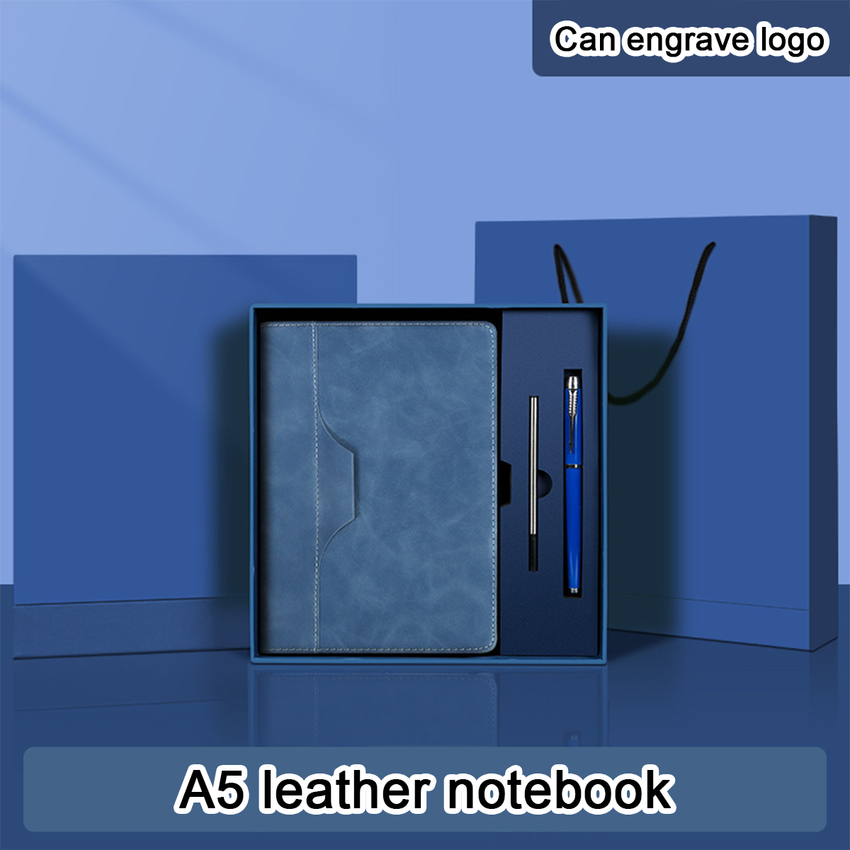 Leatherwork Logo - (Pode Gravar Logotipo) Caderno de Estudo