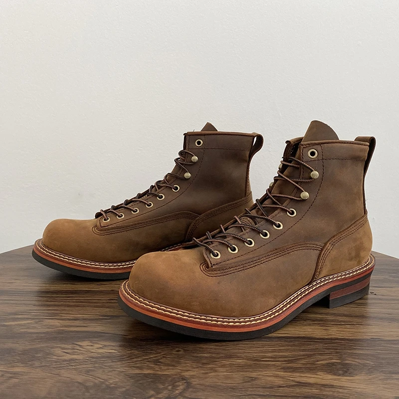 Leatherwork Tools - Botas de tornozelo masculinas britânicas vintage