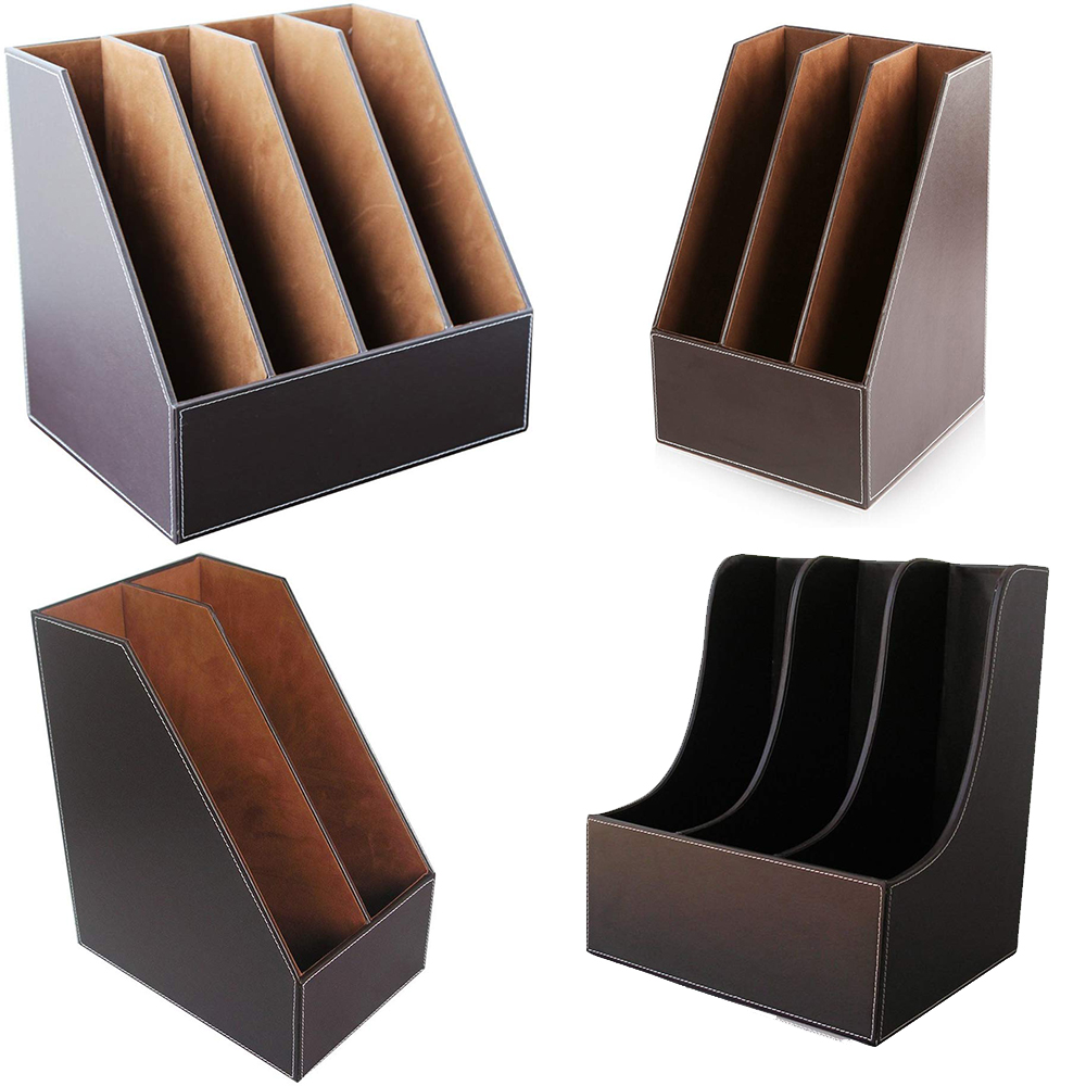 Leatherwork Books - XRHYY-Couro Pasta Vertical Desktop File, Organizador