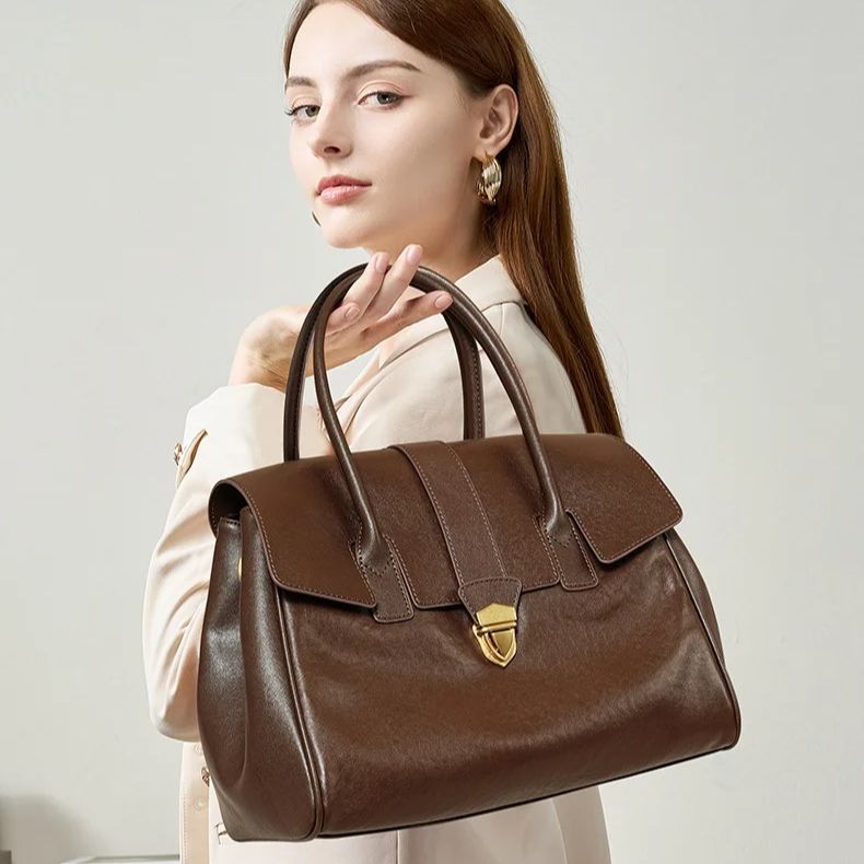 Leather Work Japan - Bolsa de Couro Feminina: Transversal e