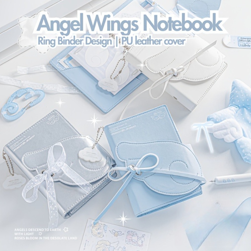 Leatherwork Books - Caderno Kawaii com Asas de Anjo
