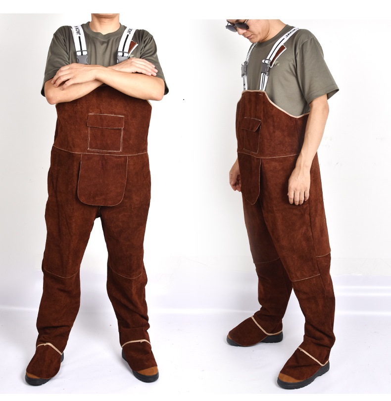 Leather Work Overalls - Roupas de soldagem macacão de segurança