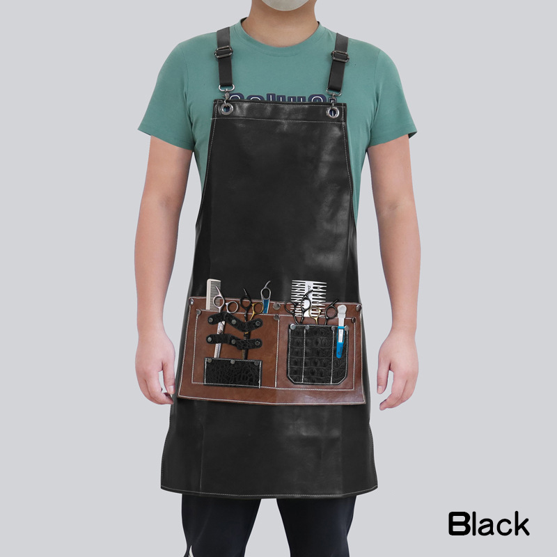 Leather Work Overalls - Avental de couro pu com logotipo