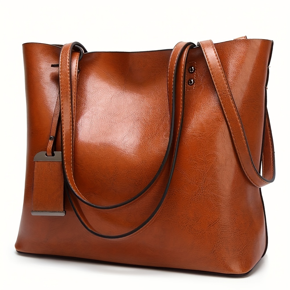 Leatherwork Bag - Bolsa de couro retrô clássica para