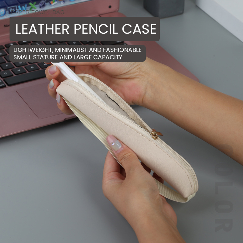 PU Couro Pen Holder com Zíper  - Leatherwork Books avaliação e preço