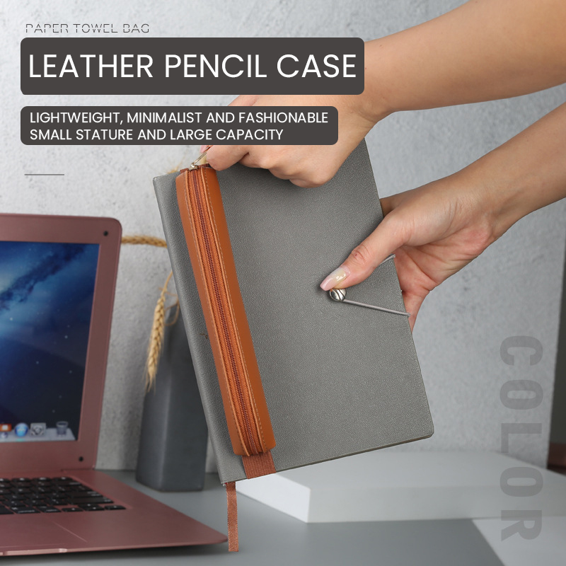 PU Couro Pen Holder com Zíper  - Leatherwork Books avaliação e preço