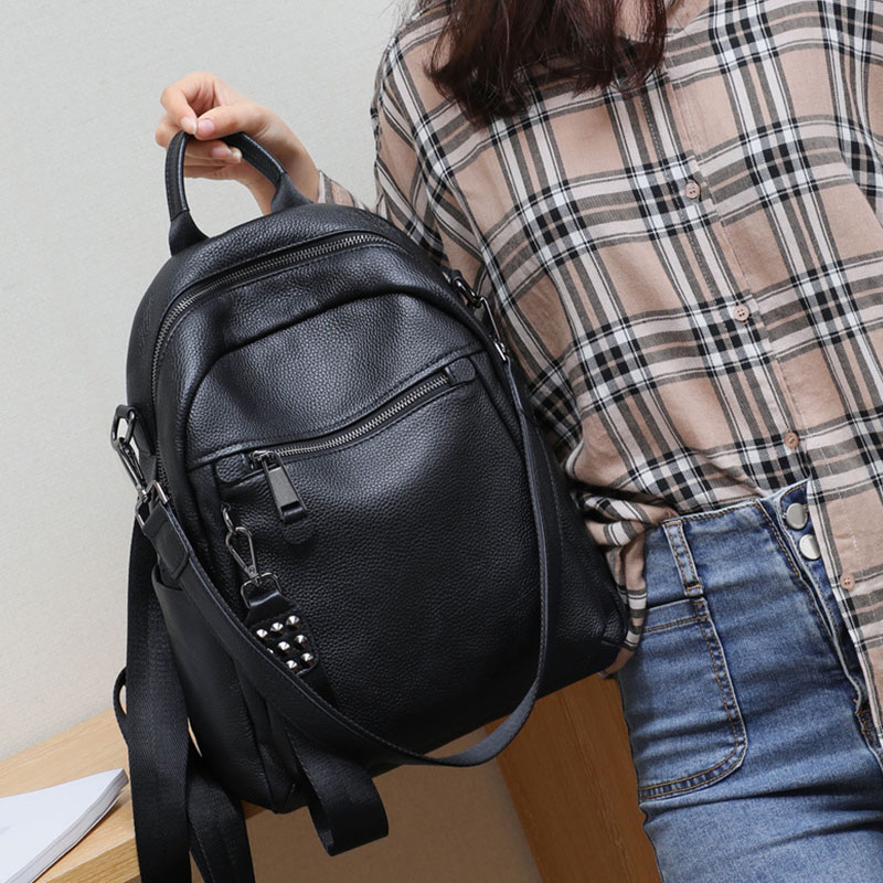 Novas mochilas femininas moda  - Leatherwork Rivets avaliação e preço