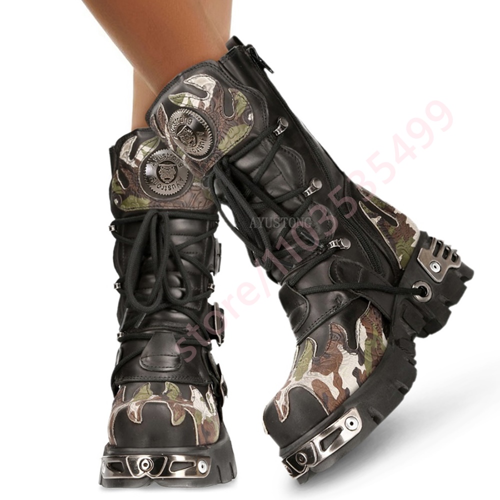 Punk rock camuflagem fivela de - Leatherwork Rivets avaliação e preço