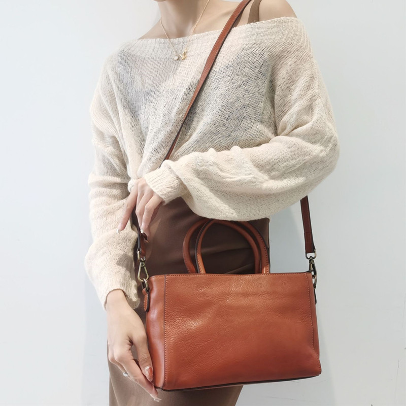 Bolsas de couro natural para m - Leather Work Handbags For Women avaliação e preço