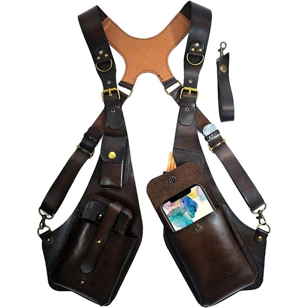 Retro anti-roubo de couro dupl - Leatherwork Rivets avaliação e preço