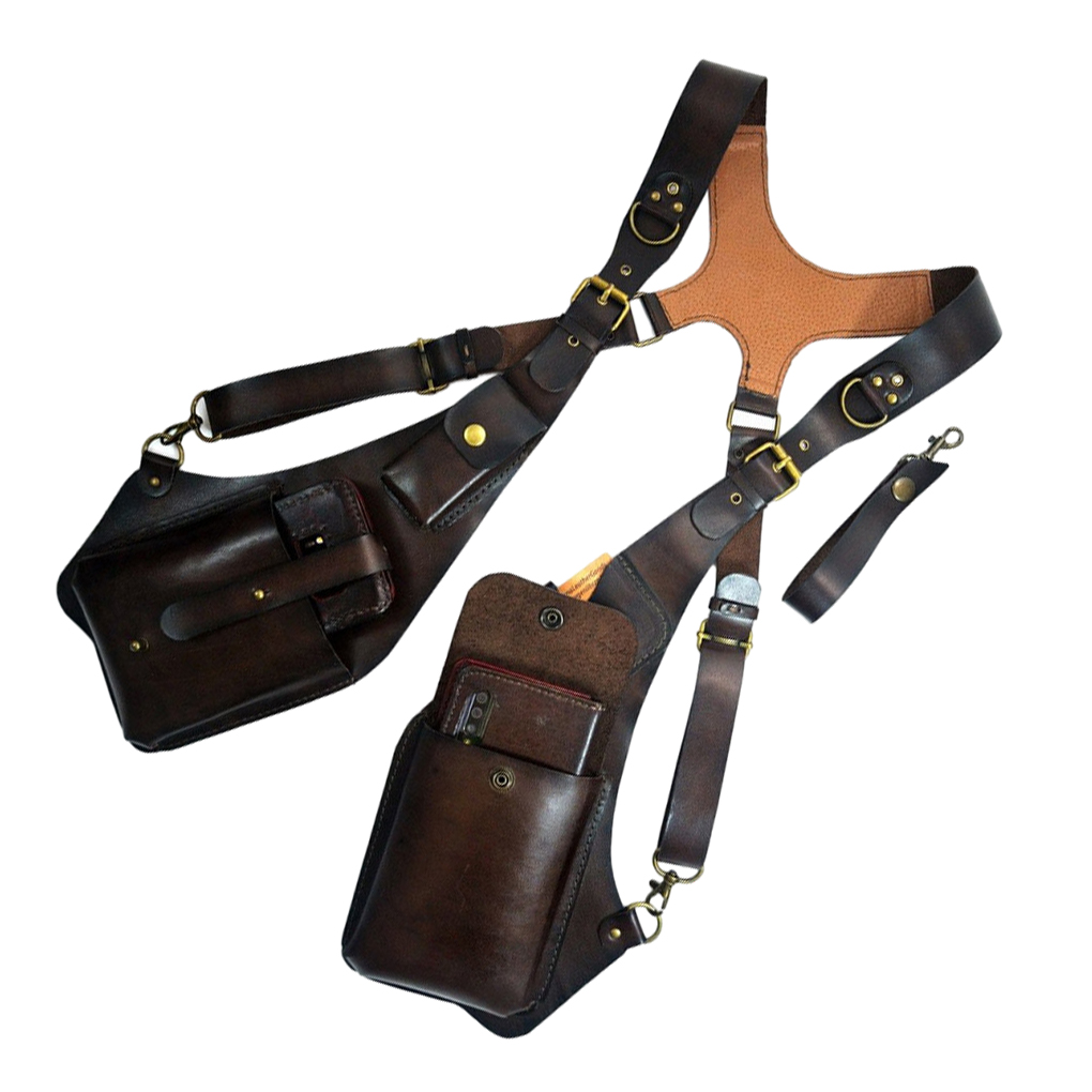 Retro anti-roubo de couro dupl - Leatherwork Rivets avaliação e preço