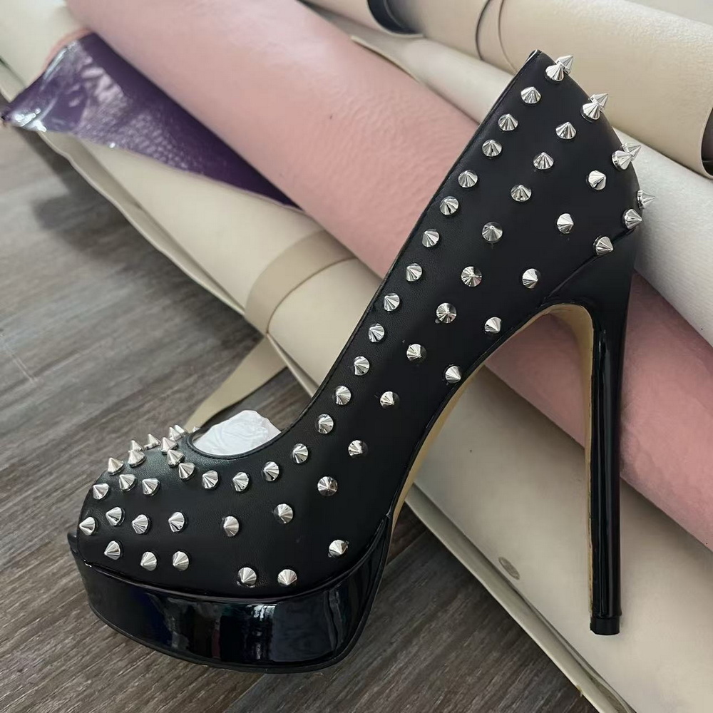 Sapatos de salto alto sexy com - Leatherwork Rivets avaliação e preço