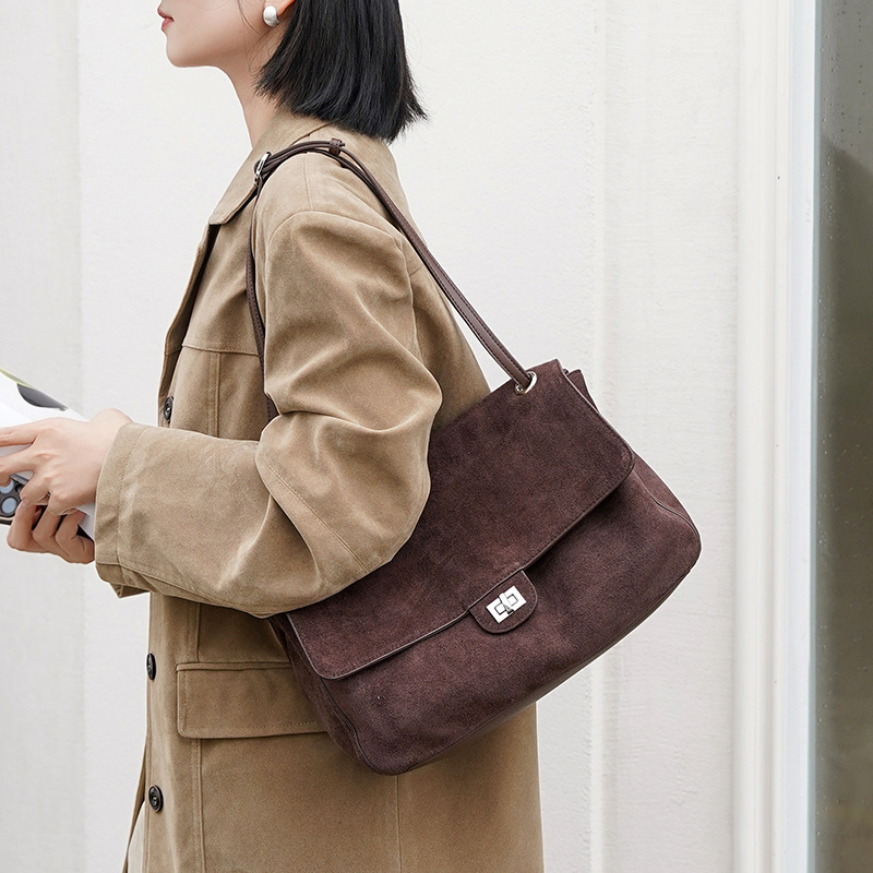 Bolsa de Ombro em Couro Suede  - Leather Work Handbags For Women avaliação e preço
